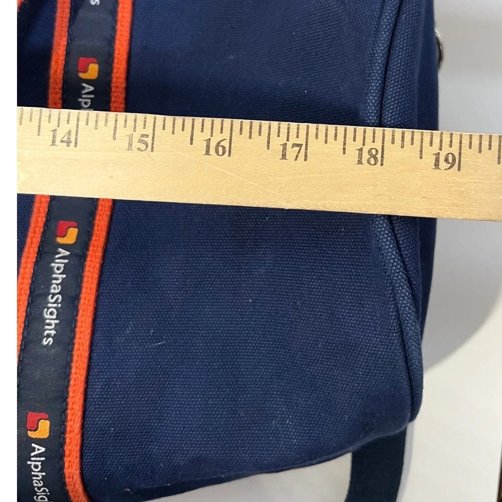 Warden Brooks AlphaSights Navy Blue Canvas Duffel Bag Made in USA Gym Travel